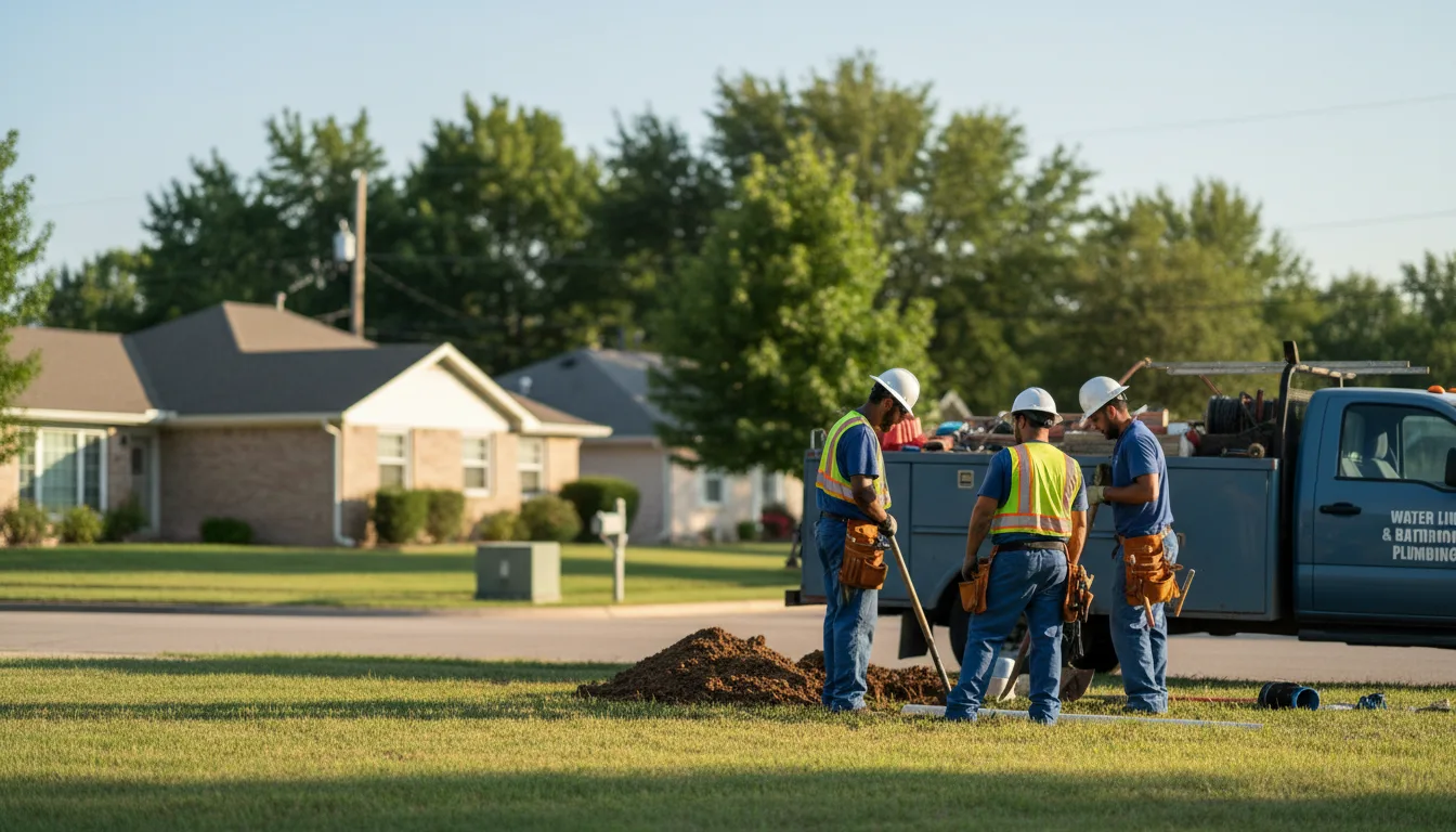 Residential water line and bathroom plumbing service in Carmine, TX